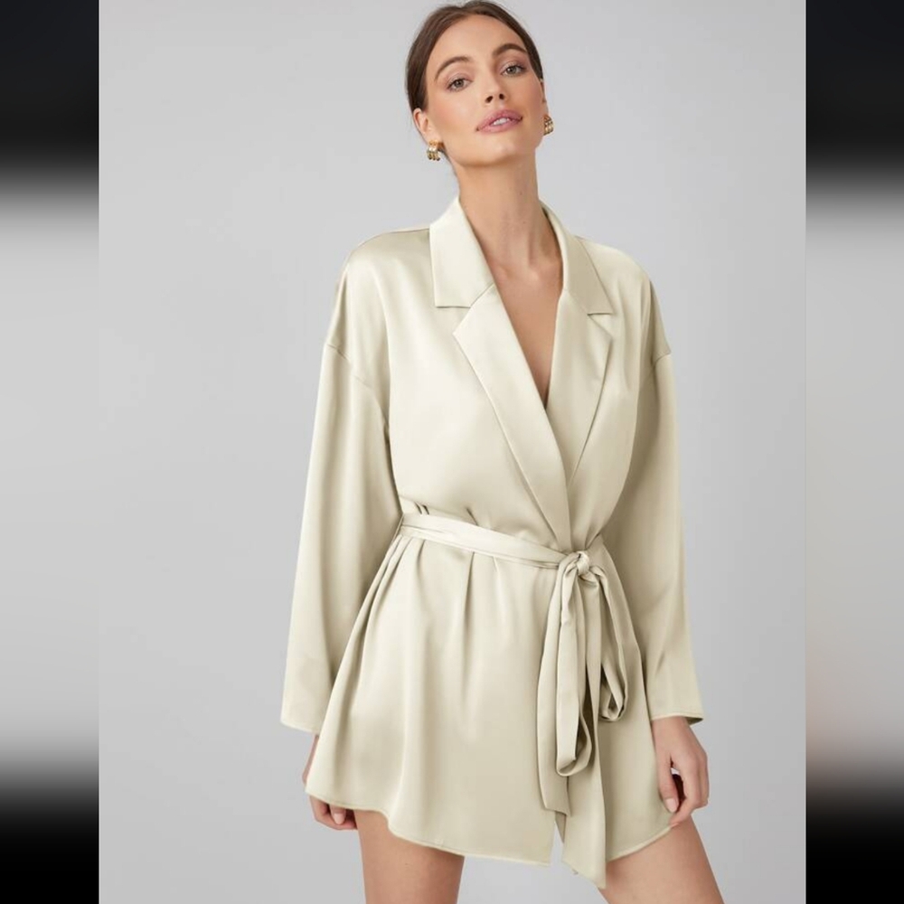 Silky Belted Blazer Mini Dress